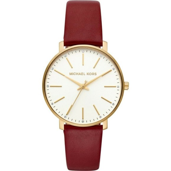 NWT MK Merlot Leather Watch - Picture 2 of 3